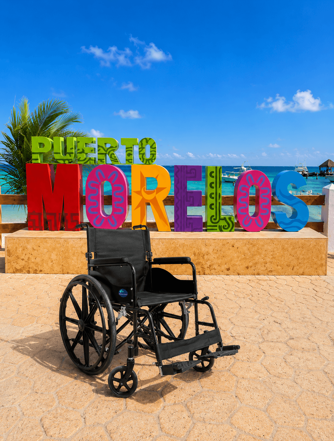 Tourist enjoying an electric scooter in Puerto Morelos